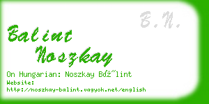 balint noszkay business card